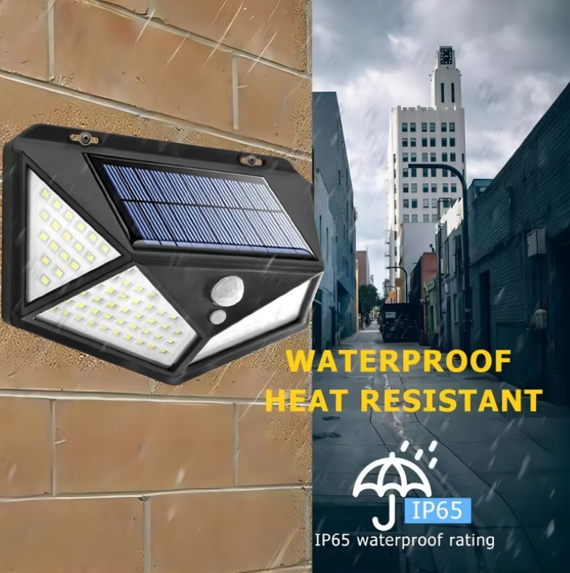 LED Solar Wall Lamp 4 Sides Luminous With Motion Sensor