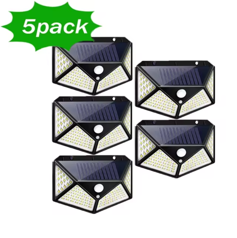 LED Solar Wall Lamp 4 Sides Luminous With Motion Sensor