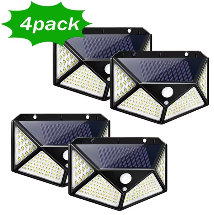 LED Solar Wall Lamp 4 Sides Luminous With Motion Sensor