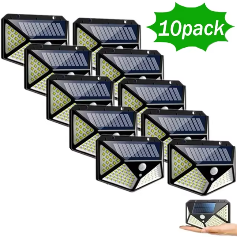 LED Solar Wall Lamp 4 Sides Luminous With Motion Sensor